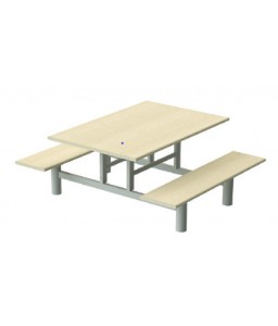 MESA PARA REFEITÓRIO 4 LUGARES TAMPO MDP 25MM - LINHA POST FORMING | ASSENTO COLETIVO