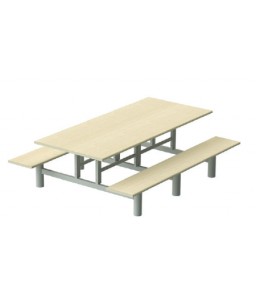 MESA PARA REFEITÓRIO 6 LUGARES TAMPO MDP 25MM - LINHA POST FORMING | ASSENTO COLETIVO