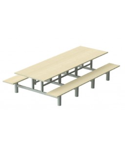 MESA PARA REFEITÓRIO 8 LUGARES TAMPO MDP 25MM - LINHA POST FORMING | ASSENTO COLETIVO