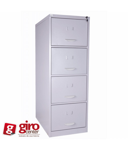 ARQUIVO DE AÇO 4 GAVETAS CURTO CARRINHO TELESCÓPICO