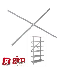 ESTANTE DE AÇO COM HASTE X DE FUNDO 1980X920X300 COM 6 PRATELEIRAS