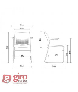 Cadeira Connect Cinza C/ Braço Cadeira Connect Cinza C/ Braço