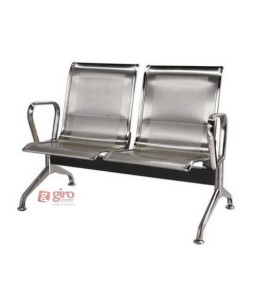 Longarina Aeroporto Premium Aço Inox 2 Lugares - Em Oferta