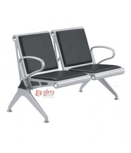 Longarina Aeroporto Elegance 2 Lugares - Metálica Reforçada | Estofada