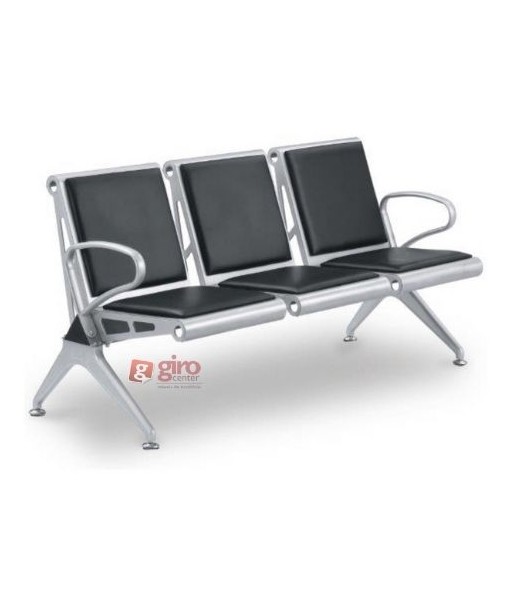 Longarina Aeroporto Elegance 3 Lugares - Metálica Reforçada | Estofada