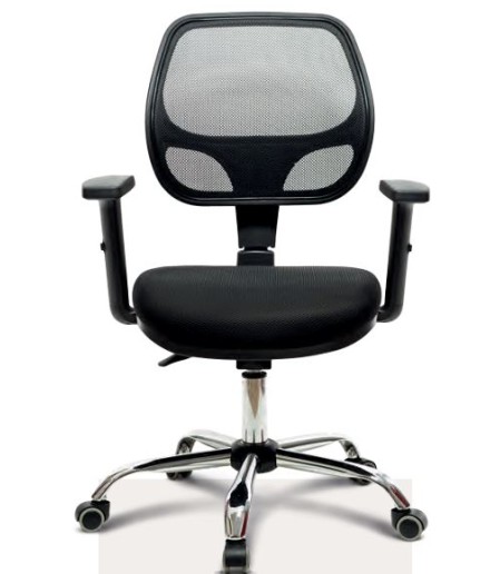 Cadeira Secretária Executiva Telada Cromada Tela - Blume Office