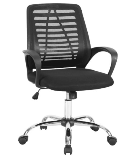 Cadeira Giratória Toronto em Tela e Base Cromada - Fratini