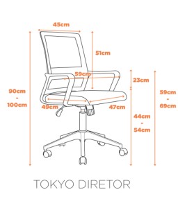 Cadeira para Escritório Tokyo Diretor Preto - Fratini