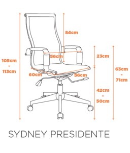 Cadeira Escritório Office Presidente Sydney - Melhor Preço na Girocenter