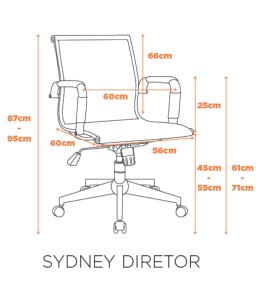 Cadeira Diretor Sydney Giratória - Brilhante para Clínicas e Hospitais
