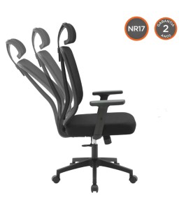 Cadeira Escritório Montana NR-17 Diretor Fratini - Tela Mesh Preto