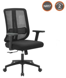 Cadeira Escritório Montana NR-17 Diretor Fratini - Tela Mesh Preto