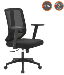 Cadeira Escritório Montana NR-17 Diretor Fratini - Tela Mesh Preto