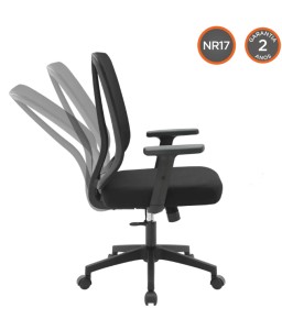 Cadeira Escritório Montana NR-17 Diretor Fratini - Tela Mesh Preto