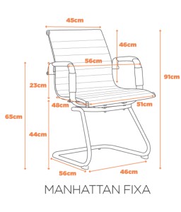 Cadeira Manhattan Black Fixa - Preta
